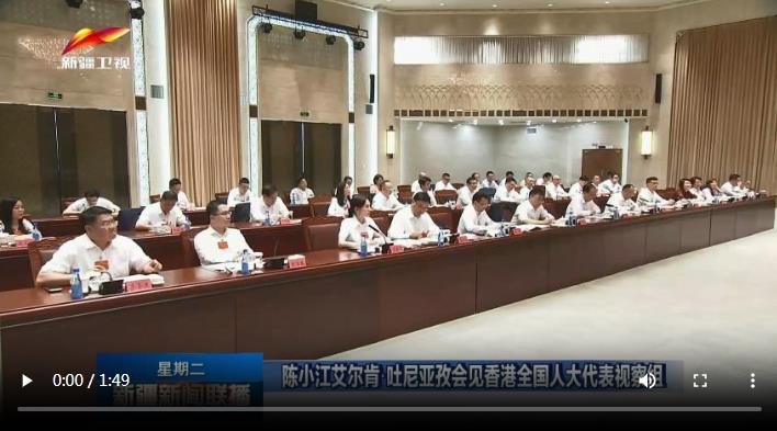 陳小江艾爾肯·吐尼亞孜會(huì)見(jiàn)香港全國(guó)人大代表視察組